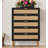 Rattan 5 Drawer Dresser, 44'' Farmhouse Wooden Vertical Dresser, Black