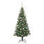vidaXL Artificial Pre-lit Christmas Tree Green PVC and Metal-1972029137-1972029140