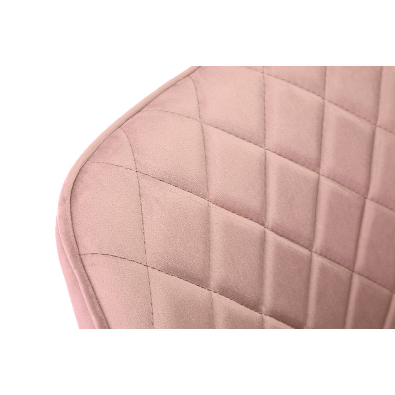 Beallsville 49cm H Tufted Velvet Upholstered Upholstered Back Side Chair in Pink