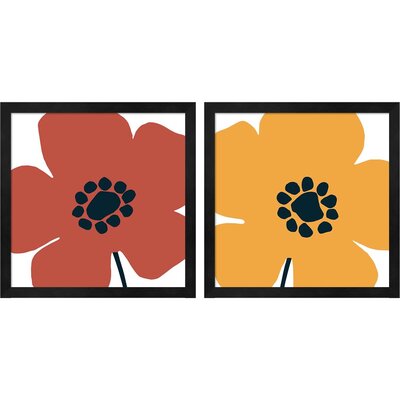 Pop Art Floral Retro B By Wild Apple Portfolio, Framed Art (Set Of 2) -  Red Barrel StudioÂ®, BC2C21E8F8C94713813FB14E3F427E49