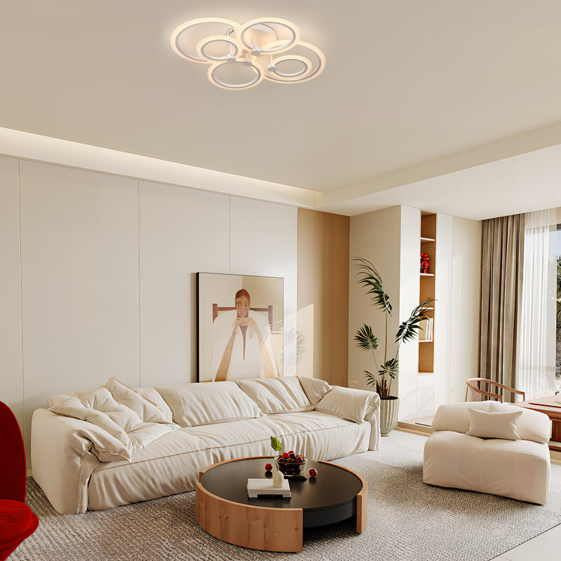Deontee Joandri 6 - Light 31.5'' Unique Acrylic Led Flush Mount Ceiling Light (Set Of 2)