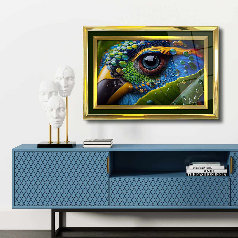 Élégante peinture décorative encadrée, 17,0 po x 25,6 po | 100% verre acrylique (épaisseur: 0,04 pouce) et cadre en bois massif (épaisseur: 1,0 pouce) | Art mural parfait pour le salon, la chambre à coucher et le bureau