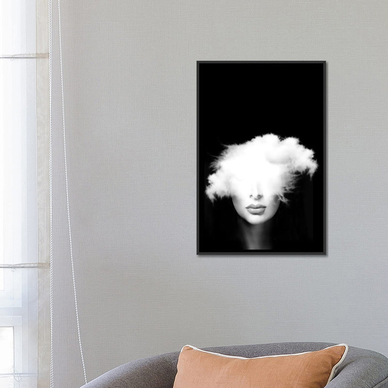 «Head in the Clouds», impression sur toile, H 26 po x l 18 po x P 1,5 po, Pas de tapis, Toile avec cadre noir