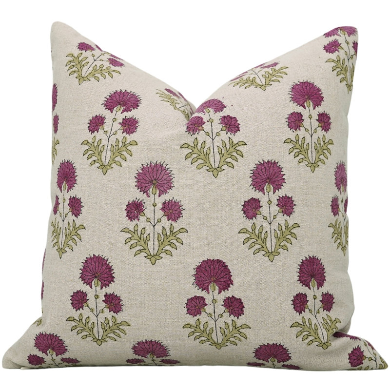 Housse de coussin en coton Floral, H 36 po x l 14 po
