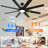 72'' Ceiling Fan With Light, 8 Reversible Blades, 3 Downrods, 6-Speed Remote Control For Both Home And Commercial Use
