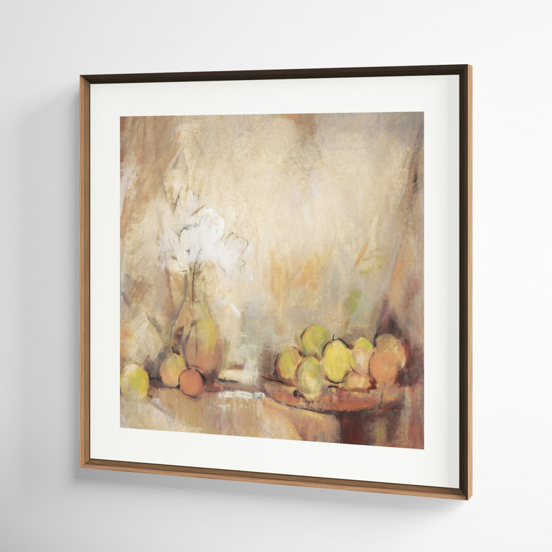Still Life With Fruit In Study by Tim O'Toole, 41" H x 41" W, Light Bronze Framed Paper Paper