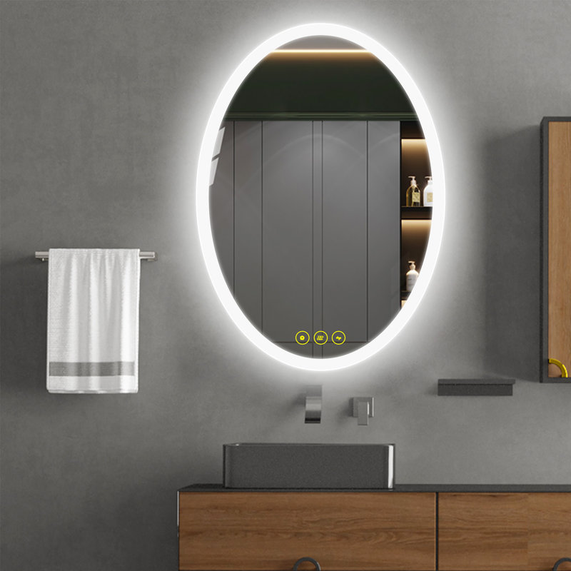 Miroir lumineux de salle de bain Calmas, 24 po x 32 po