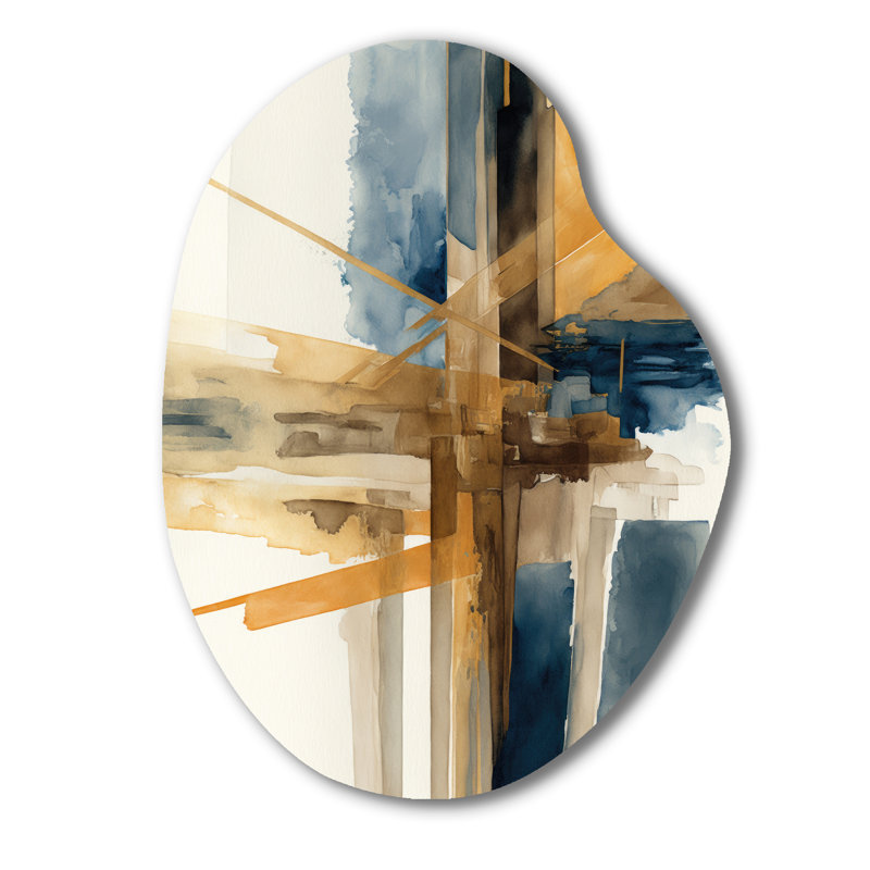 «Cniya - Abstract Spirals», art mural asymétrique en métal, forme irrégulière bleue, H 38 po x l 28 po