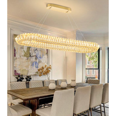 Oval Crystal Ceiling Light Modern Chandelier