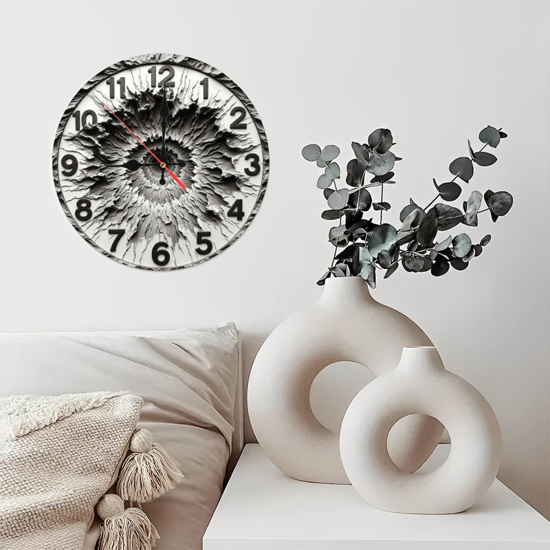 Horloge murale unique à texture craquelée