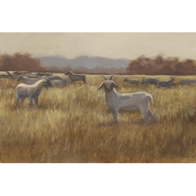 «Grazing Goats I», peinture sur toile