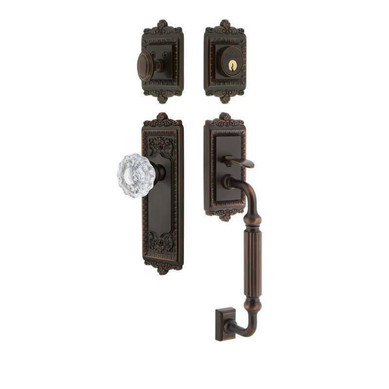 Windsor Handle With Knob And Deadbolt, Timeless Bronze