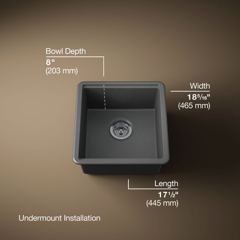 Billings Undermount Bar Sink, Black