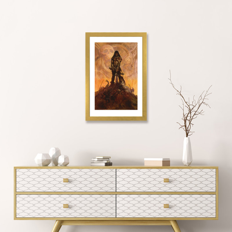 «Barbarian», reproduction d'art, H 24 po x l 16 po x P 1 po, Papier doré