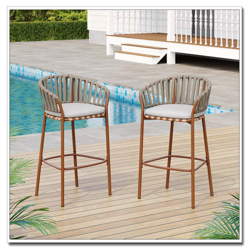 Outdoor Metal Rope Barstool