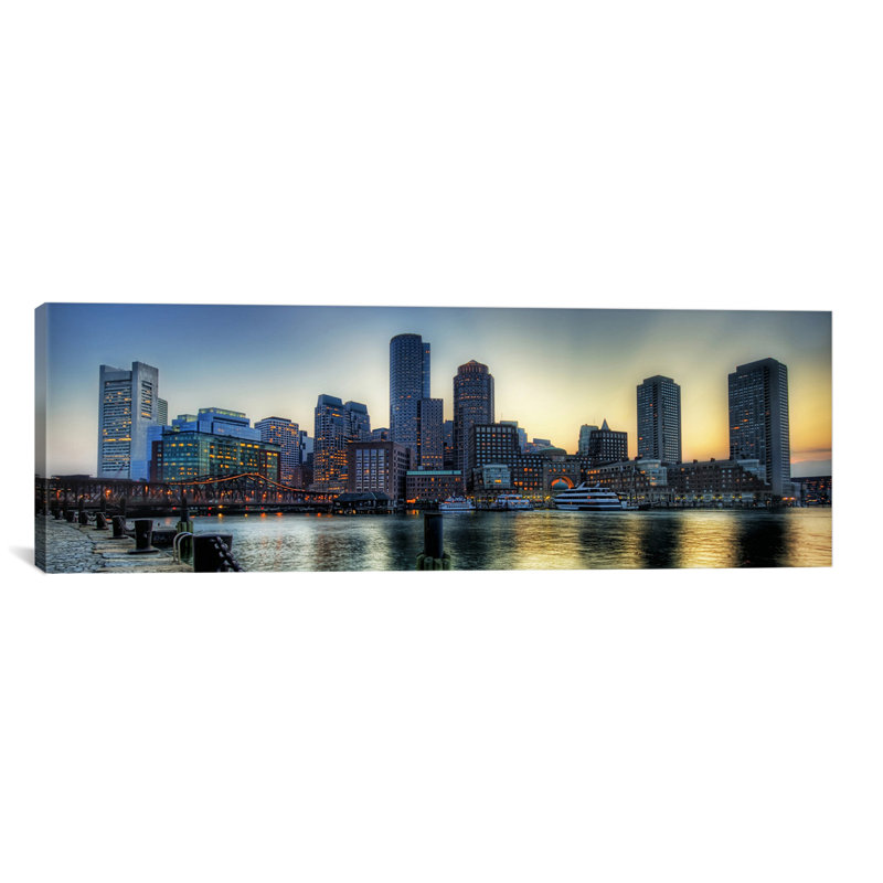 « boston horizon cityscape », reproduction de photo sur toile, H 12 po x l 36 po x P 1,5 po