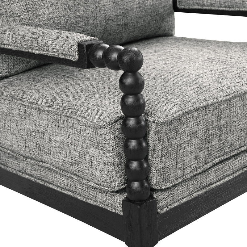 Fletcher 26.75" Wide Armchair, Graphite 100% Polyester, Black
