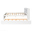 Structure de lit double avec lit gigogne et bibliothèque, finition blanche-1986188345