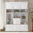 75'' H Entryway Hall Tree With Bench And Storage, 5-In-1 Modern Hall Tree With Coat Rack, 6 Drawers, 3 Cabinets And 3-Tier Top Storage For Hallway, Entryway, Living Room, Mudroom-1894310890