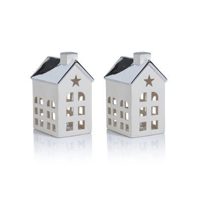 Ensemble de 2 pièces DEL en porcelaine avec toit Lilou