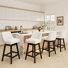 360°Bar Counter Stool with Solid Wood Frame