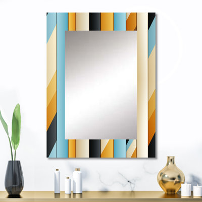 Keili Urban Chic Striped Pattern - striped  Mirror, Modern Decorative Wall Mirror, Printed Metal Art