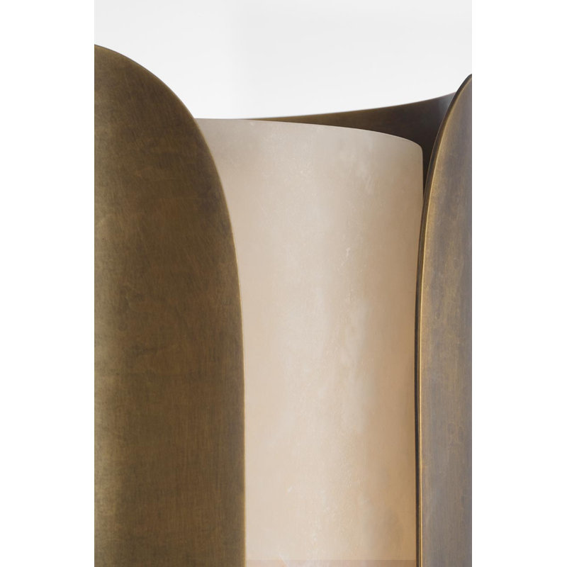 Anne-Marie Barton Armise 18" Sconce with Alabaster, 29" H x 7" W x 7.75" D, Mottled Brass