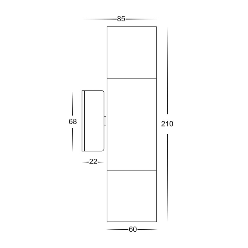Eden 2 - Bulb 21cm H Outdoor Armed Sconce, Bronze