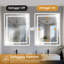 Miroir de salle de bain à DEL sans cadre 20 po x 28 po, miroir intelligent-1195881906