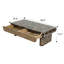 Table basse de 47 pouces de style Mid-Century moderne avec plateau en faux travertin et tiroir rectangulaire en bois de noyer pour salon