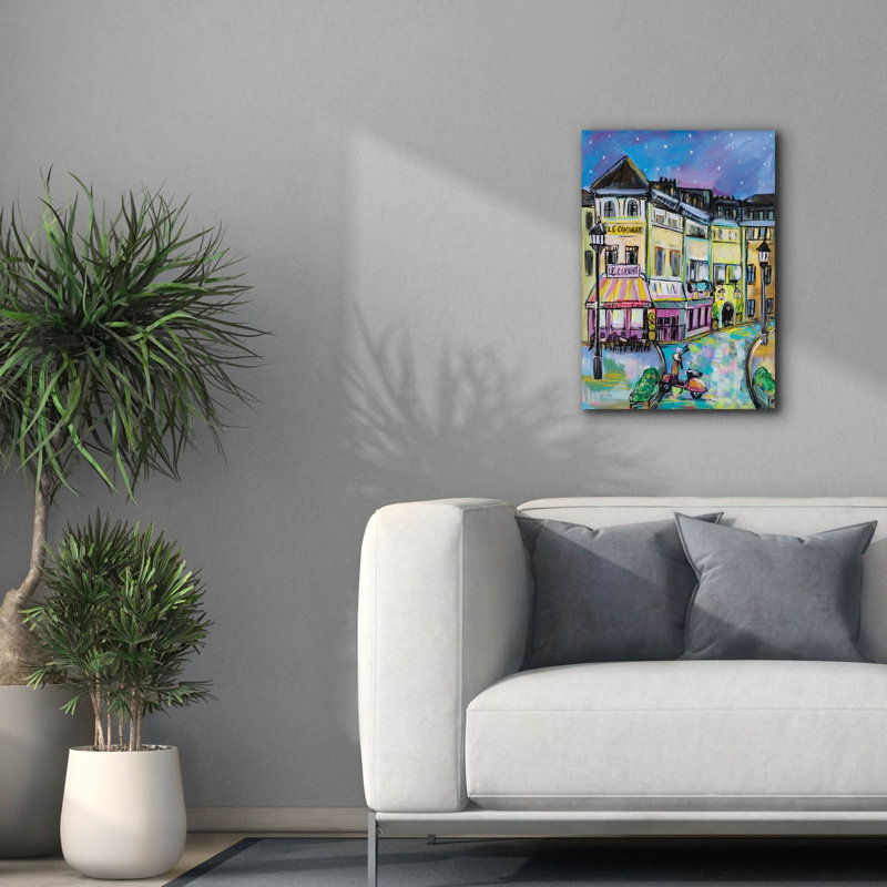«Paris Evening» par Jeanette Vertentes, art mural sur toile, H 26 po x l 18 po