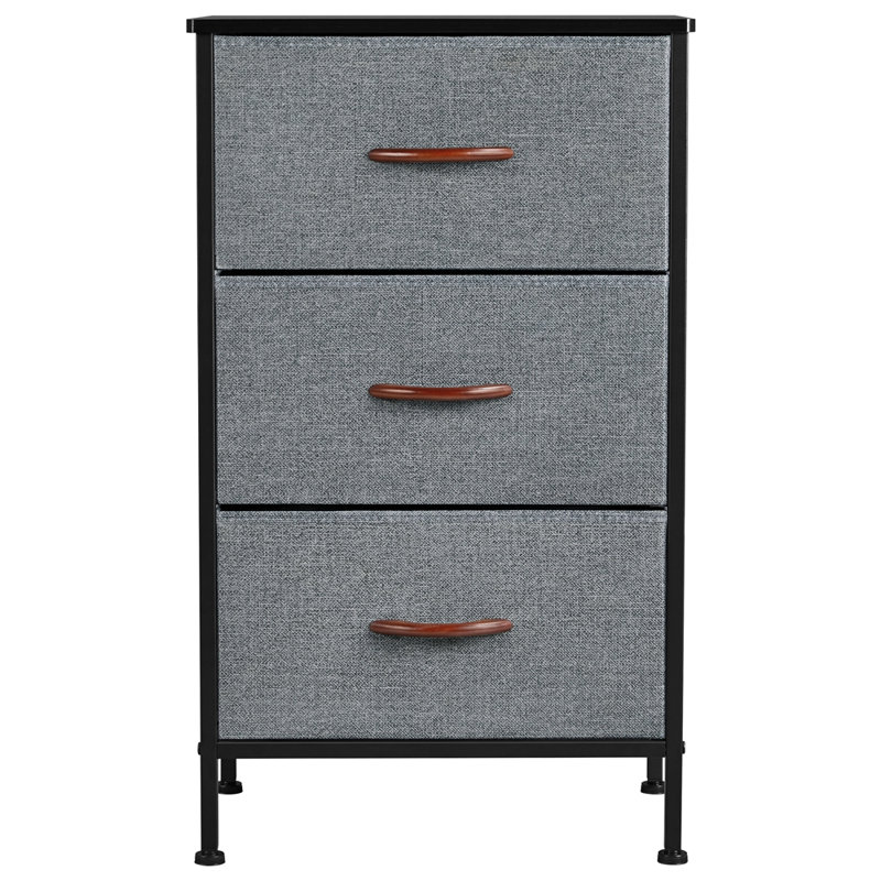 45cm W 3 - Drawer Chest of Drawers, Black, Dark Grey
