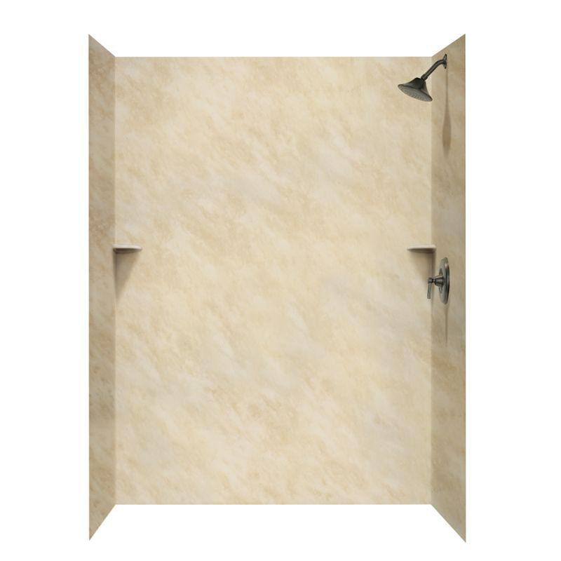 62'' W 36'' D 96'' H Glue Up Solid Surface Wall, Golden Steppe