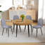 Ensemble de table et de chaises. Table de salle à manger extensible moderne en bois aggloméré. Convient pour des rassemblements de différentes tailles. Combinée avec 4 chaises de salle à manger en lin et coton gris clair à haute résilience.-1028390469
