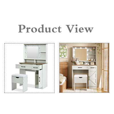 Vanity Table With Lighted Mirror