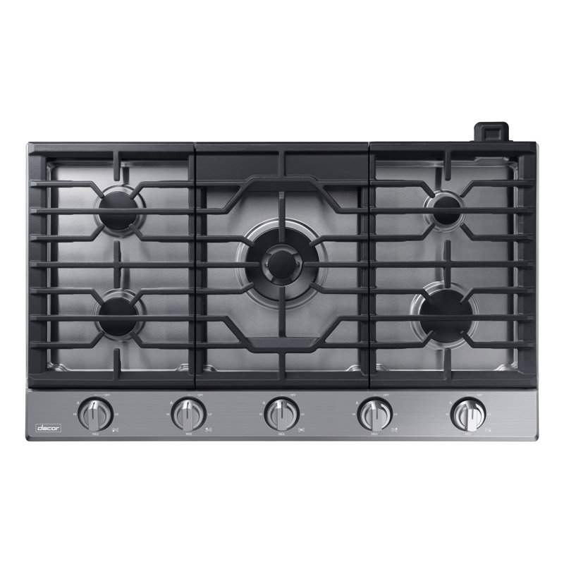 30" Gas Cooktop 5 Burners, Transitional, Silver, NG/LP