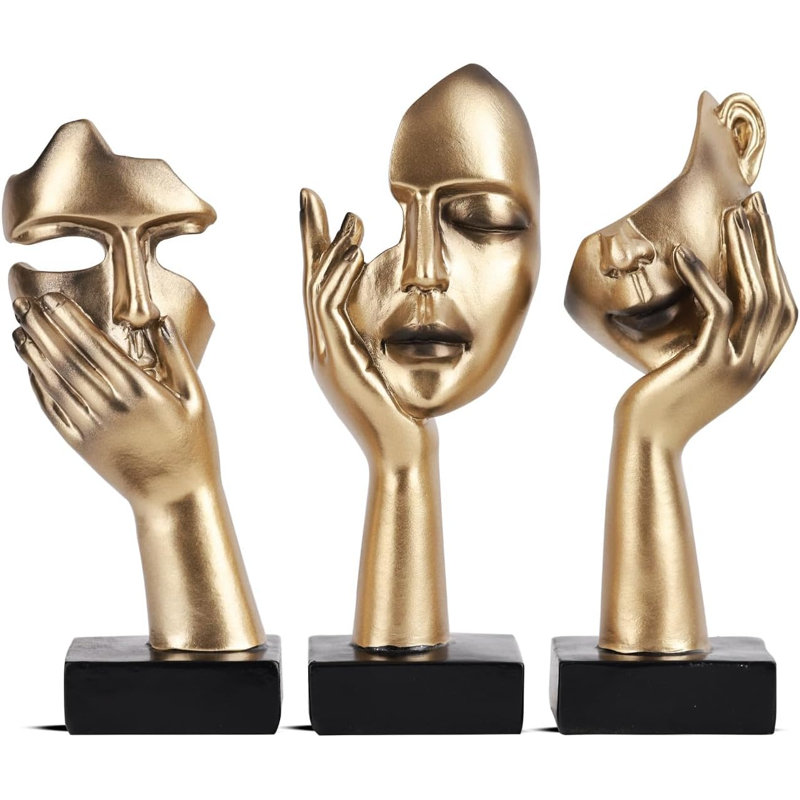 Statues d'art abstrait noir et noir