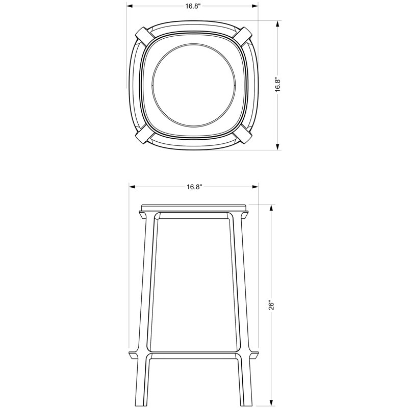 Soder Counter Stool with Metal Frame, Counter Stool (26" Seat Height), Black/Bronze