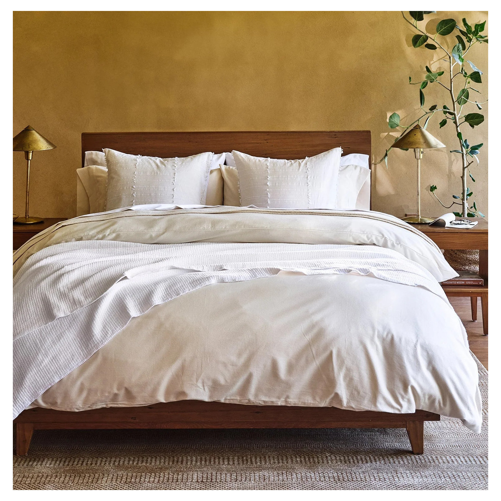 Cloud Cotton Flannel Duvet Cover, King Duvet Cover, Alpine White