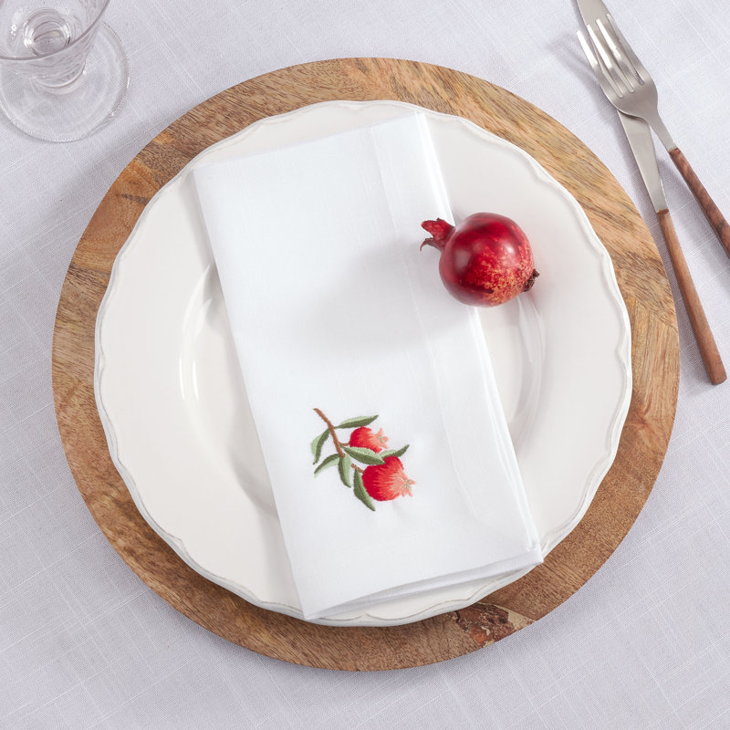 Worsham Collection Polyester Embroidered Square Napkin