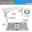 Table pliante en granit blanc Techni Home 6 pi avec poignée facile à transporter