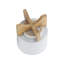 POT DE FLEURS 5 "AVEC SUPPORT EN BOIS, BLANC