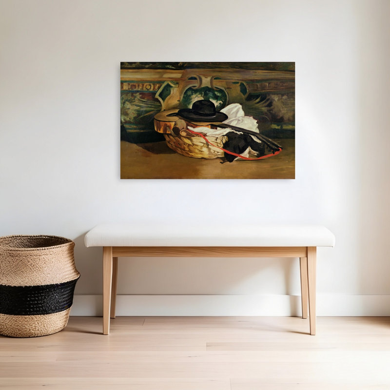 Nature morte : Guitare et sombrero, 1862 - Estampe d'art mural abstrait contemporain, H 24 po x l 36 po