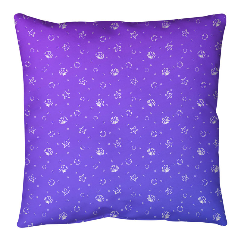 Coussin de sol Katelyn Elizabeth, H 28 po x l 28 po, Bleu / mauve