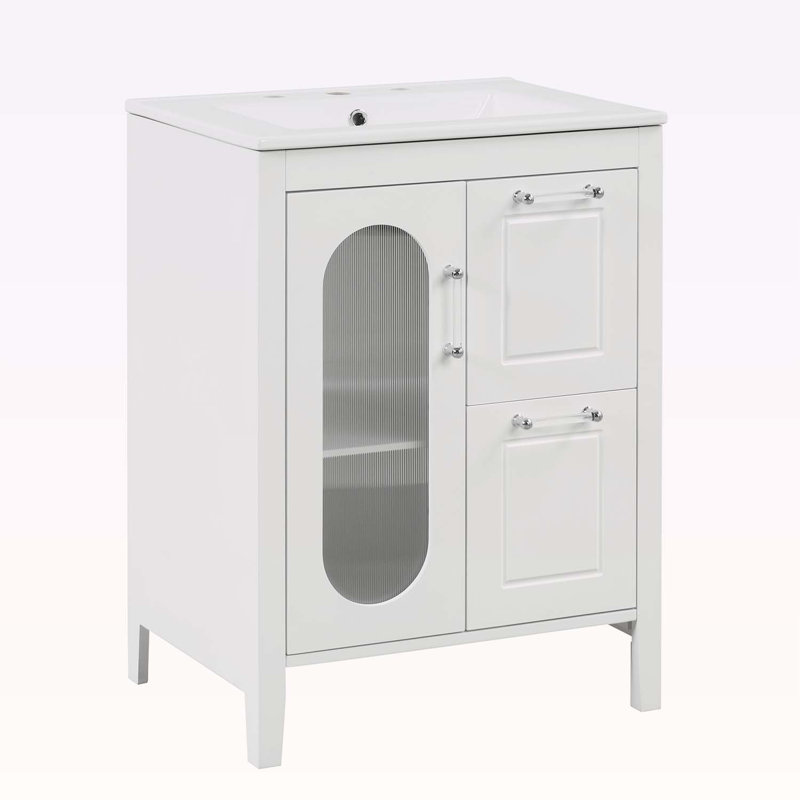 Meuble-lavabo 24 po avec lavabo, Blanc