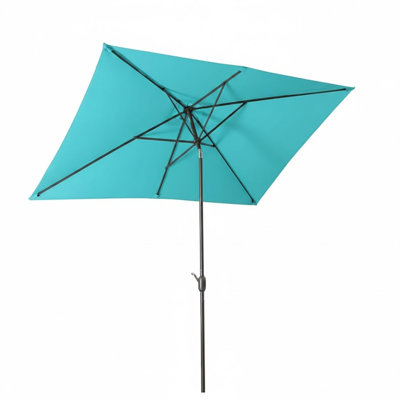 6.5 X 10 Ft Rectangular Patio Umbrella With Crank, Tilt, Polyester UV-Resistant Canopy For Pool, Backyard & Patio (Without Base)