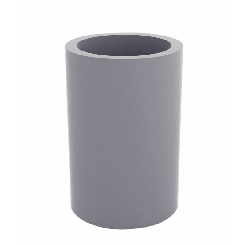 Cilindro Resin Pot Planter, Taupe, 11" H x 5.5" W x 5.5" D