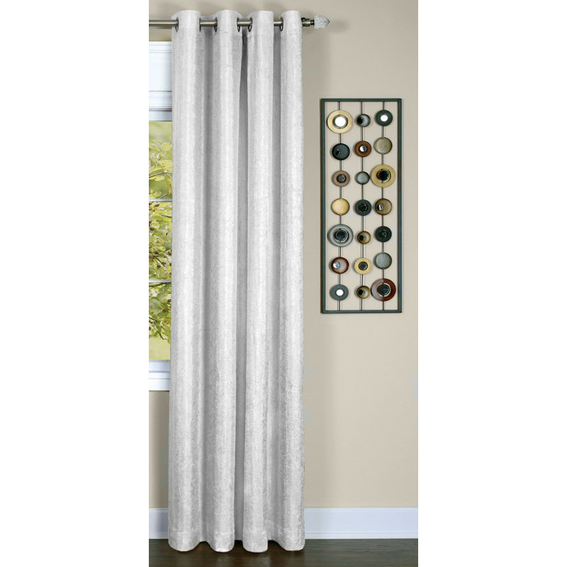 Tansey Blackout Curtain Single Panel, White, 50" W x 63" L