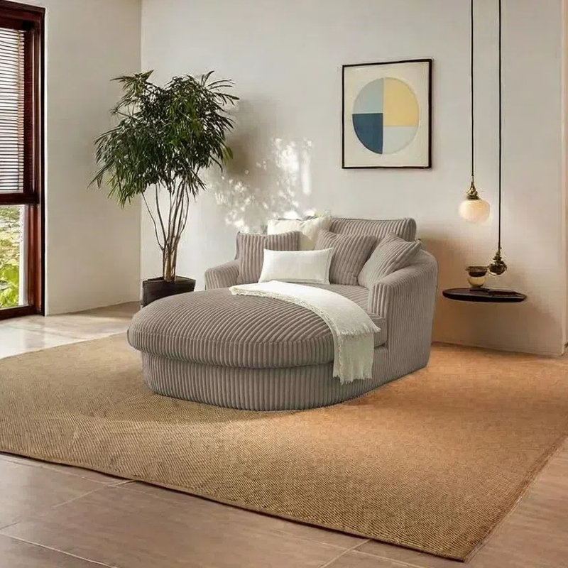 Méridienne simple simple, Beige-gris