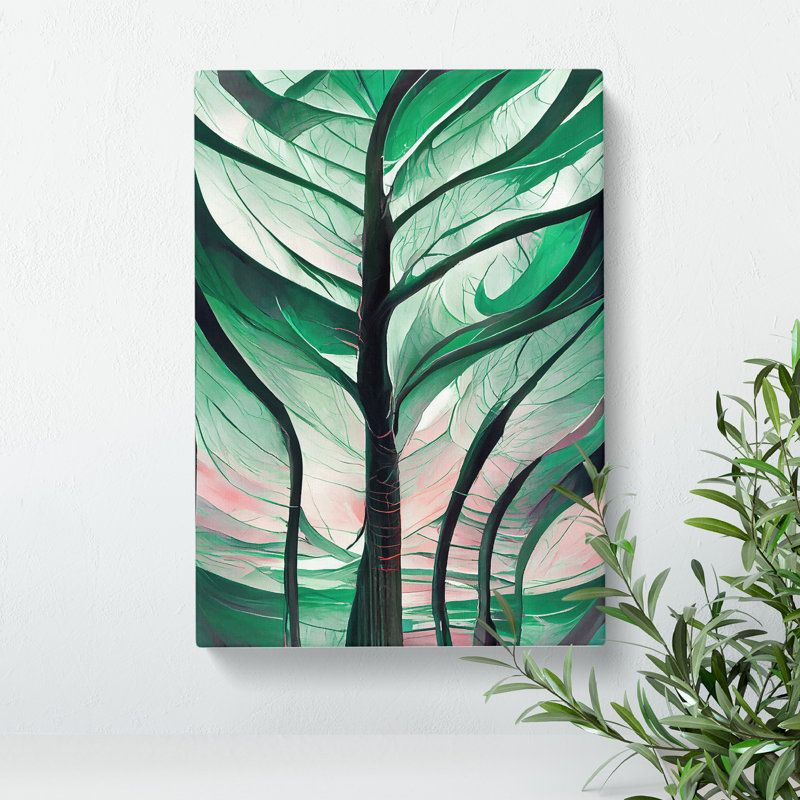 Tree Abstract Art No.1 - Wall Art, Wrapped Canvas, 50cm H x 35cm W, No Matte